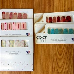 Lot of 5 Color Street Nail Strips